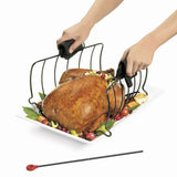 Cuisipro Roast & Serve Non-Stick Turkey and Poultry Roasting Rack, Black