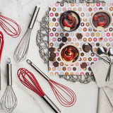 Cuisipro 10 Inch Silicone Flat Whisk, Red