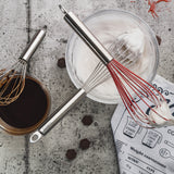Cuisipro 8-Inch Stainless Steel and Silicone Egg Whisk, Red