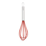 Cuisipro 8-Inch Stainless Steel and Silicone Egg Whisk, Red