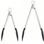 Cuisipro 9.5 Inch Silicone Locking Tongs, Black