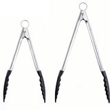 Cuisipro 9.5 Inch Silicone Locking Tongs, Black