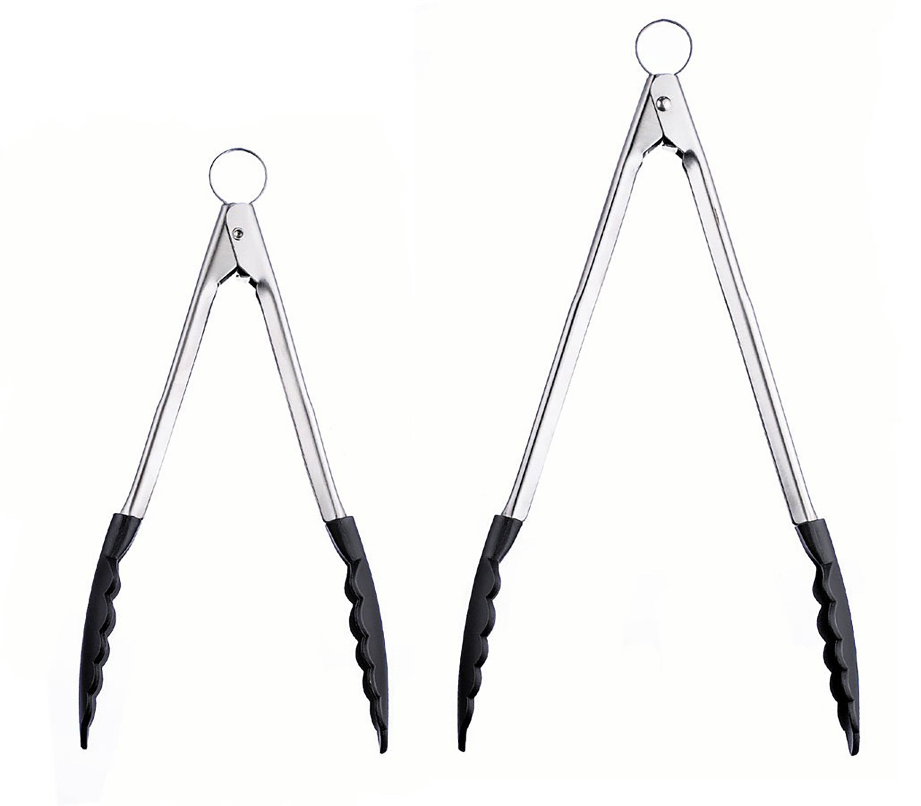 Cuisipro 9.5 Inch Silicone Locking Tongs, Black