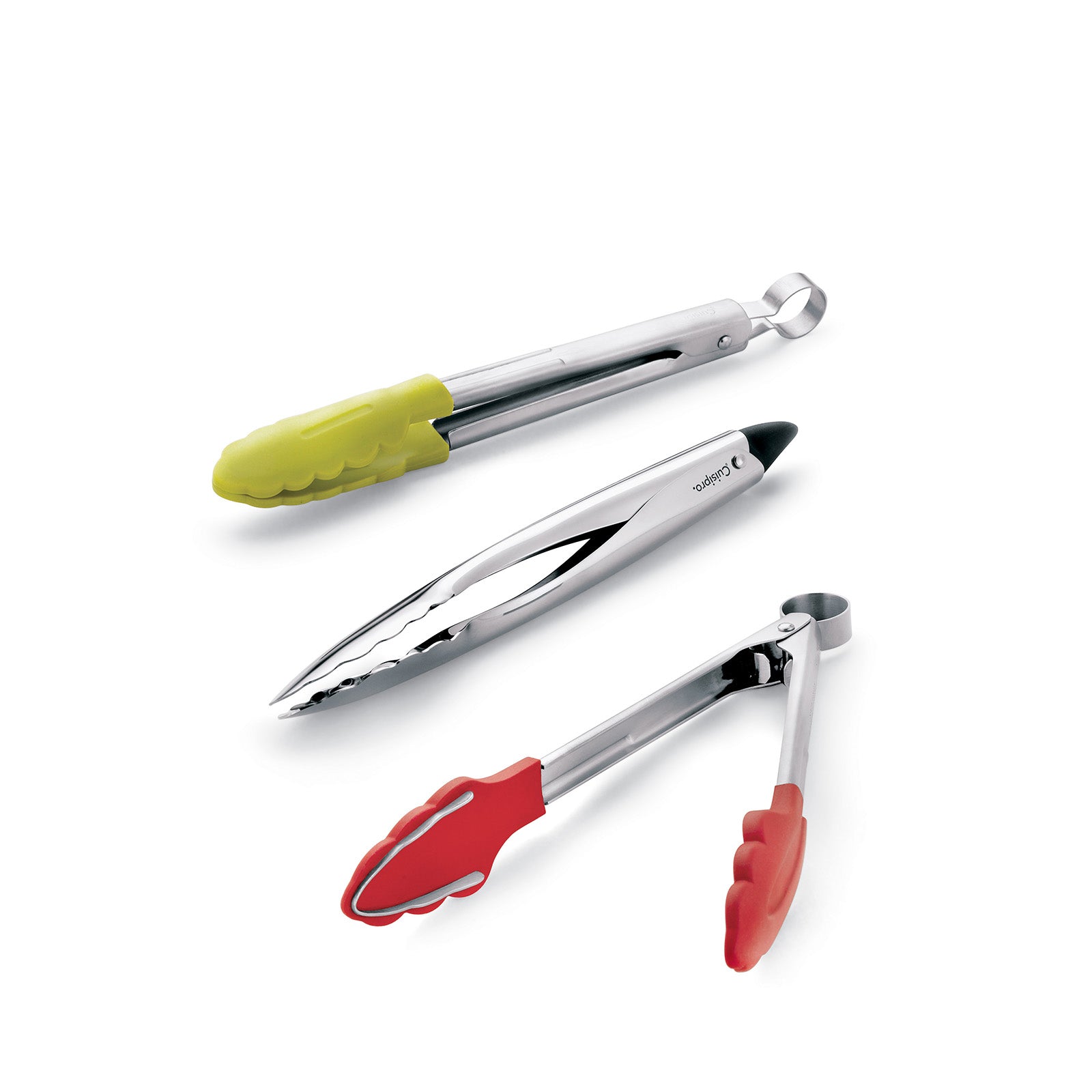 Cuisipro 9.5 Inch Silicone Locking Tongs, Apple Green