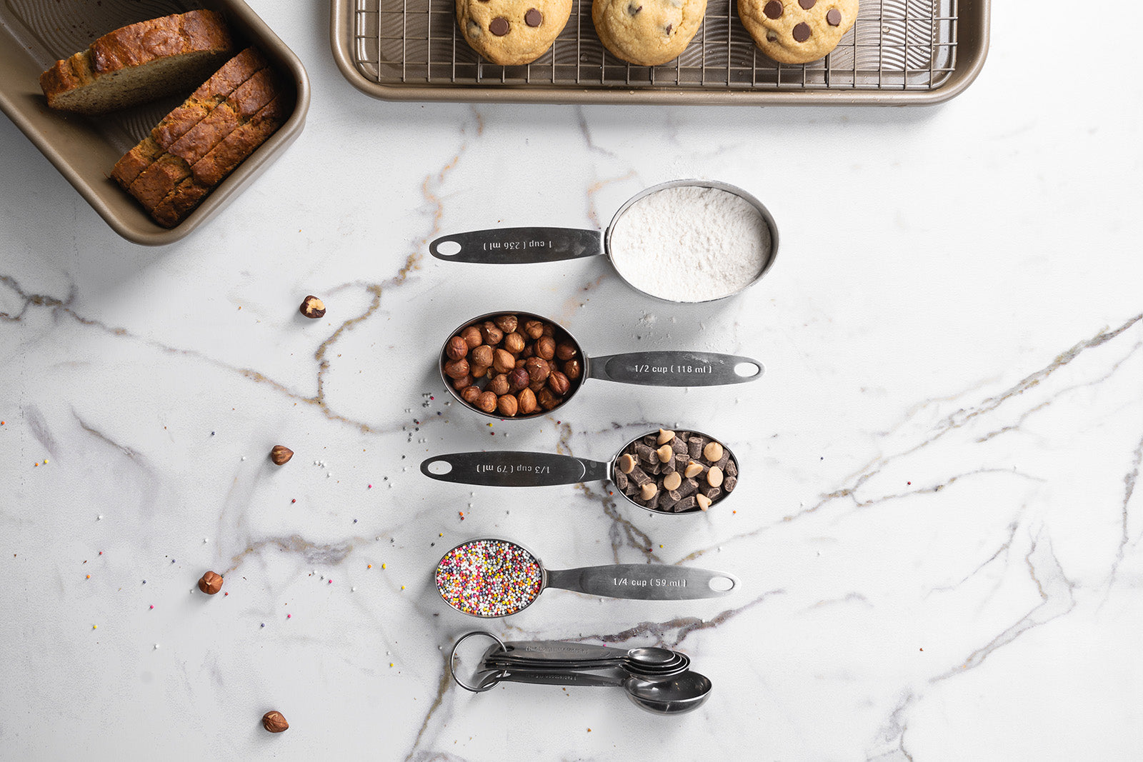Cuisipro Stainless Steel Measuring Cup & Spoon Set