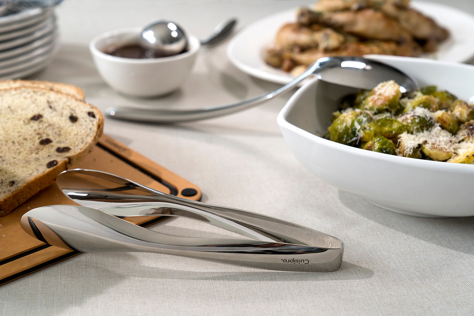 Cuisipro 12 Inch Tempo Serving Tongs, Stainless Steel