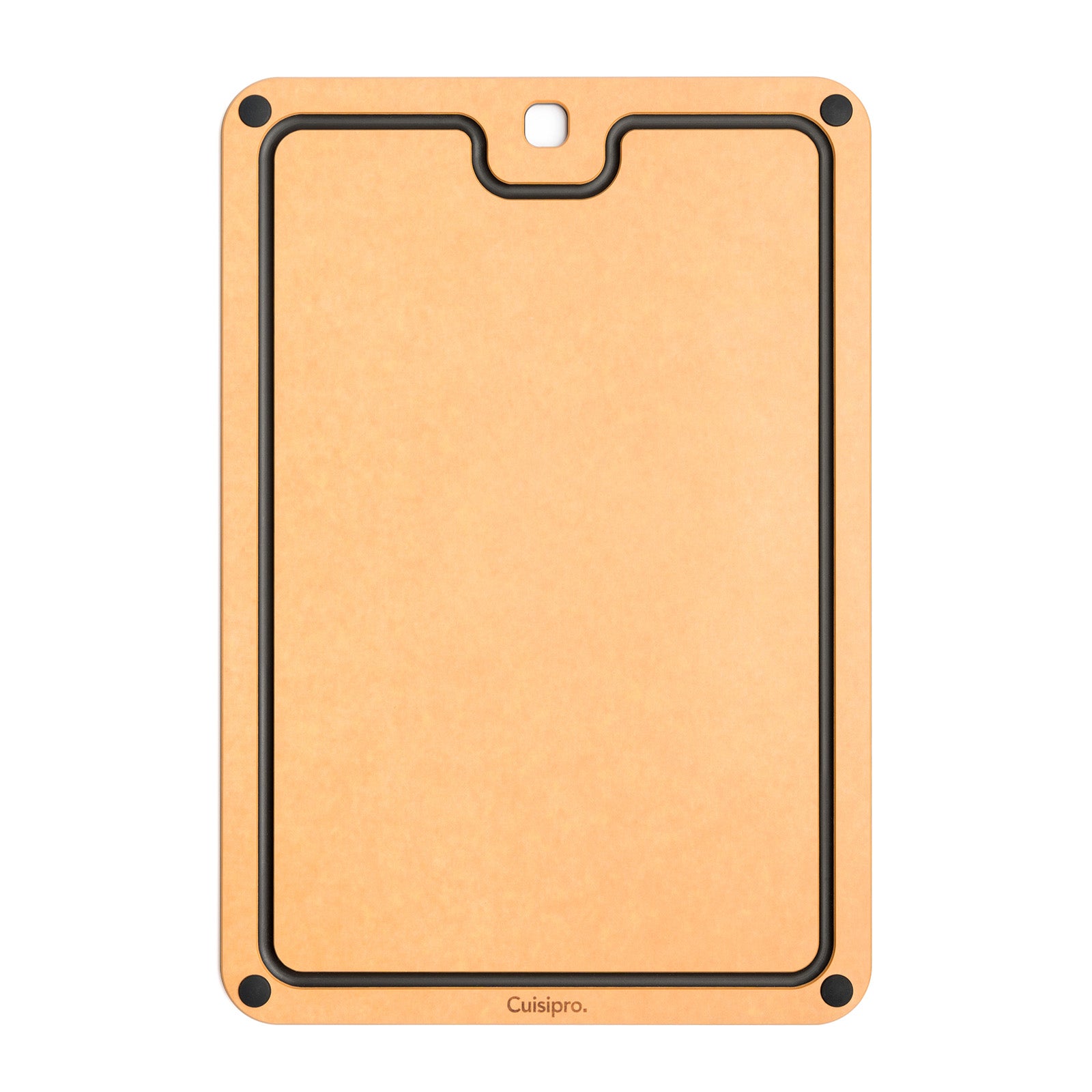 Cuisipro Fibre Wood Cutting Board with Silicone Feet, 16 x 11 Inch, Natural/Slate