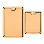 Cuisipro Fibre Wood Cutting Boards with Silicone Feet, Set of 2, Natural/Slate