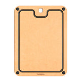 Cuisipro Fibre Wood Cutting Board with Silicone Feet, 12 x 9 Inch, Natural/Slate