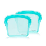 Cuisipro Pack-It Silicone Reusable Storage Bag, Set of 2, 200ml/6.75 oz, Aqua