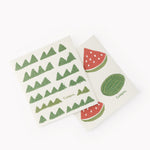 Cuisipro All Purpose Eco-Cloth Sponge Cloth, Green Triangle/Watermelon, Set of 2