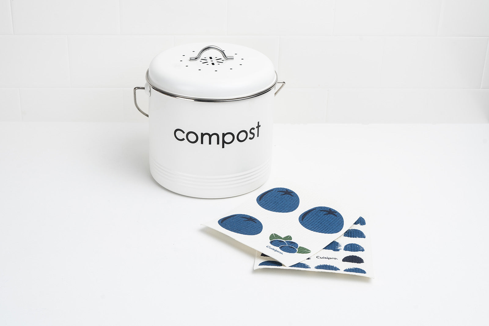 Cuisipro All Purpose Eco-Cloth Sponge Cloth, Blue Dots/Blueberry, Set of 2