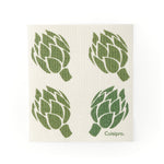 Cuisipro All Purpose Eco-Cloth Sponge Cloth, Green Stripe/Artichoke, Set of 2