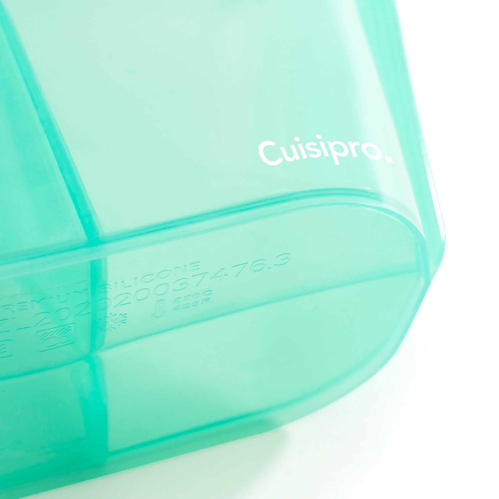 Cuisipro Pack-It Silicone Reusable Stand Up Storage Bag w/Divider, 1300ml/44 oz, Green