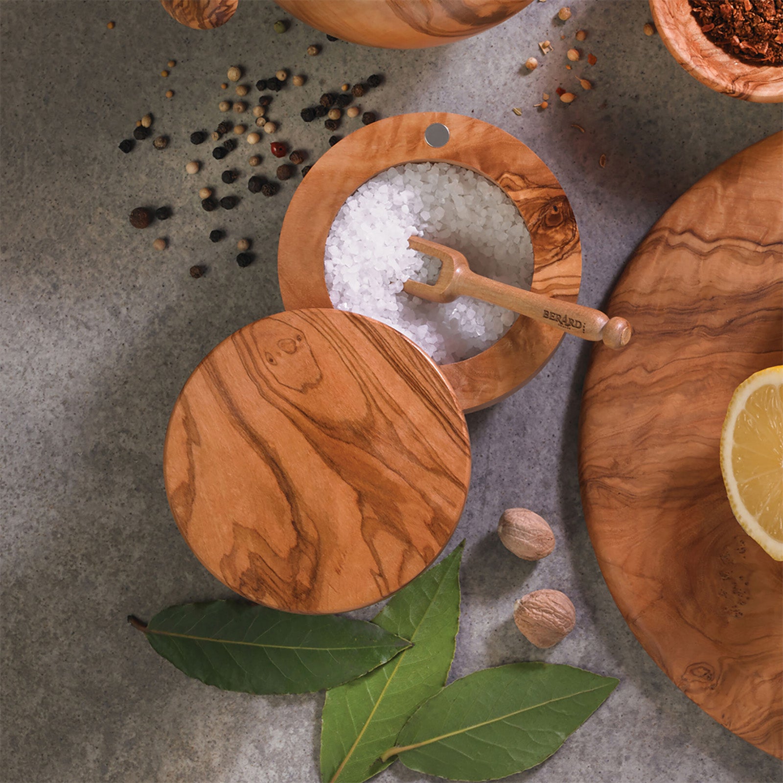 Berard France Olive Wood Salt Keeper