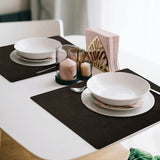 Davanti by Frieling Mattola Placemats Set of 6, Rectangular 16.5 x 12.5 Inch Indoor Outdoor Table Placemats – Black