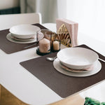 Davanti by Frieling Mattola Placemats Set of 6, Rectangular 16.5 x 12.5 Inch Indoor Outdoor Table Placemats – Dark Brown