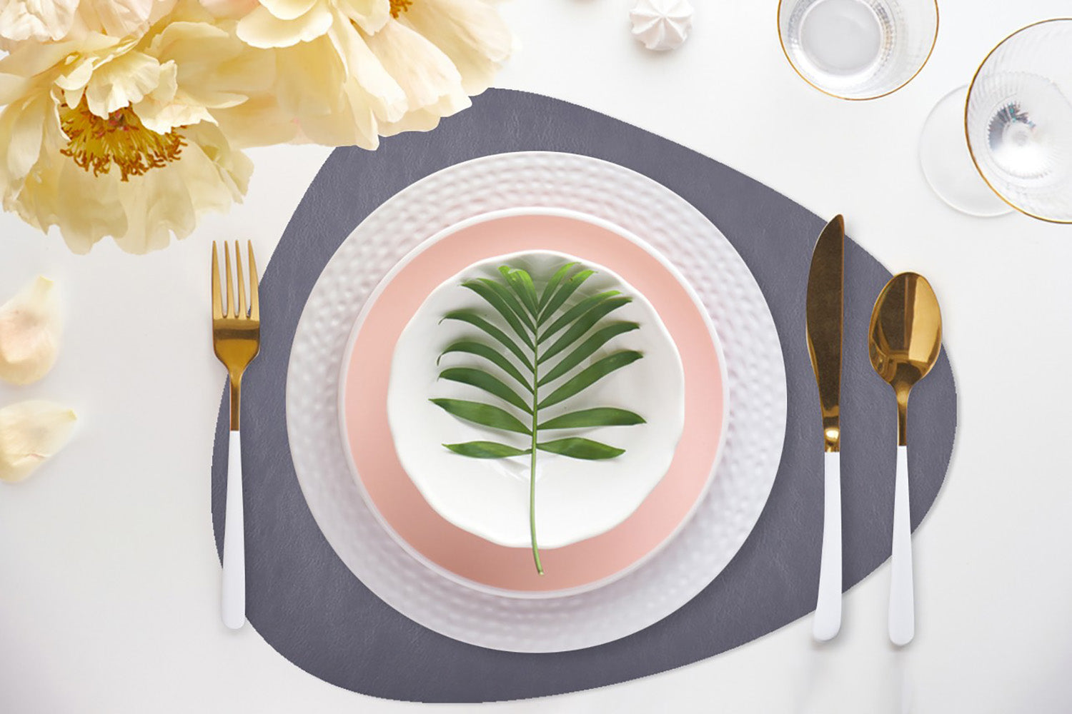 Davanti by Frieling Mattola Placemats, Set of 6, Stone Marine