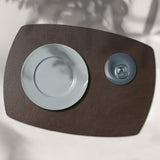 Davanti by Frieling Mattola Placemats Set of 6, Rectangle Plus, 14 x 18 Inch Indoor Outdoor Table Placemats, Dark Brown