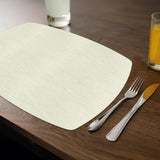 Davanti by Frieling Mattola Placemats Set of 6, Rectangle Plus, 14 x 18 Inch Indoor Outdoor Table Placemats, Ecru