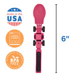 Constructive Eating Set of 3 Construction Eating Utensils for Kids and Toddlers, Pink