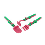 Constructive Eating Set of 3 Garden Fairy Eating Utensils for Kids and Toddlers