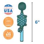 Constructive Eating Set of 3 Dino Eating Utensils for Kids and Toddlers, Green