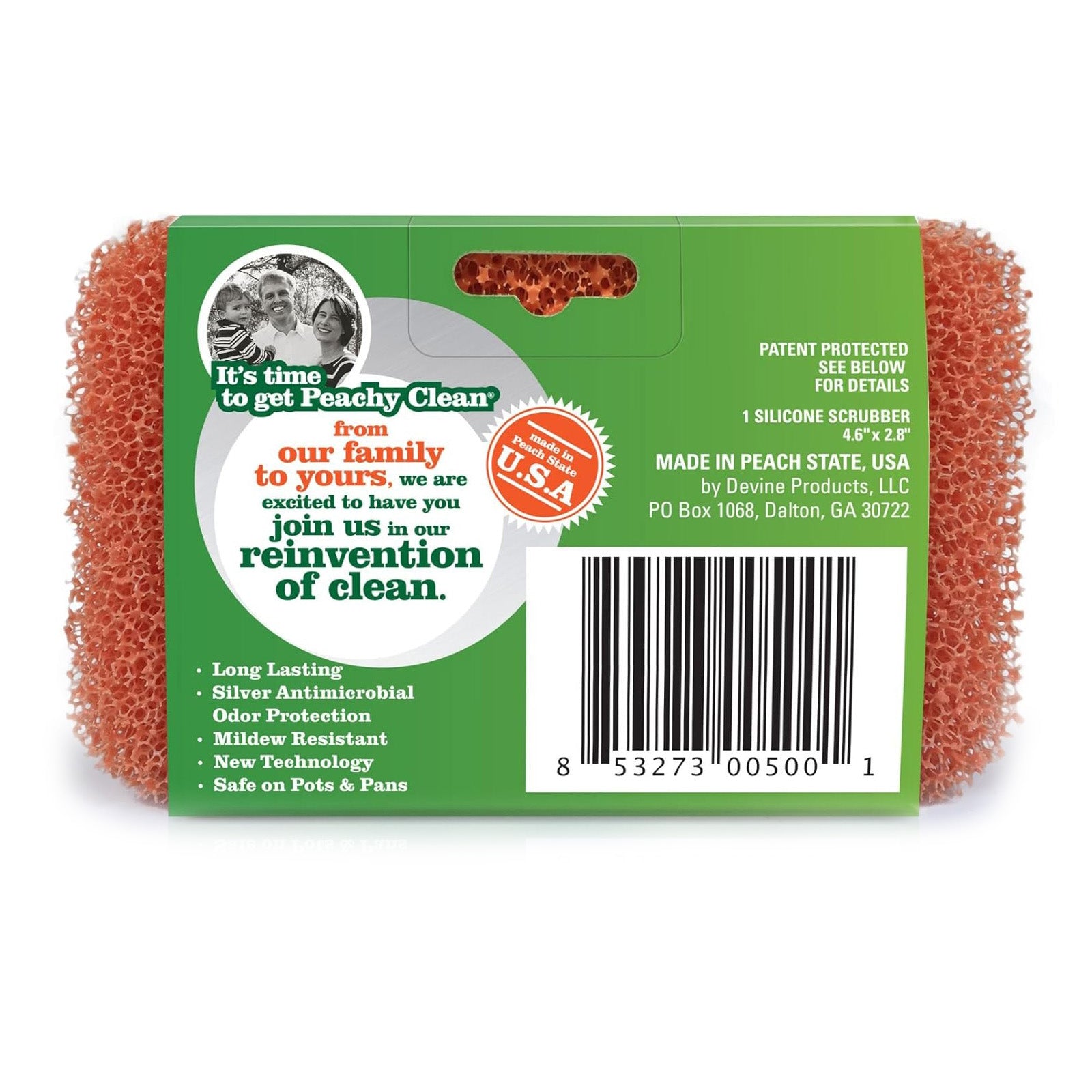 Peachy Clean Silicone Dish Scrubber Sponge