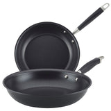 Anolon Advanced Home Hard-Anodized Nonstick Frying Pan Set, 2-Piece, 10-Inch & 12.75-Inch, Onyx