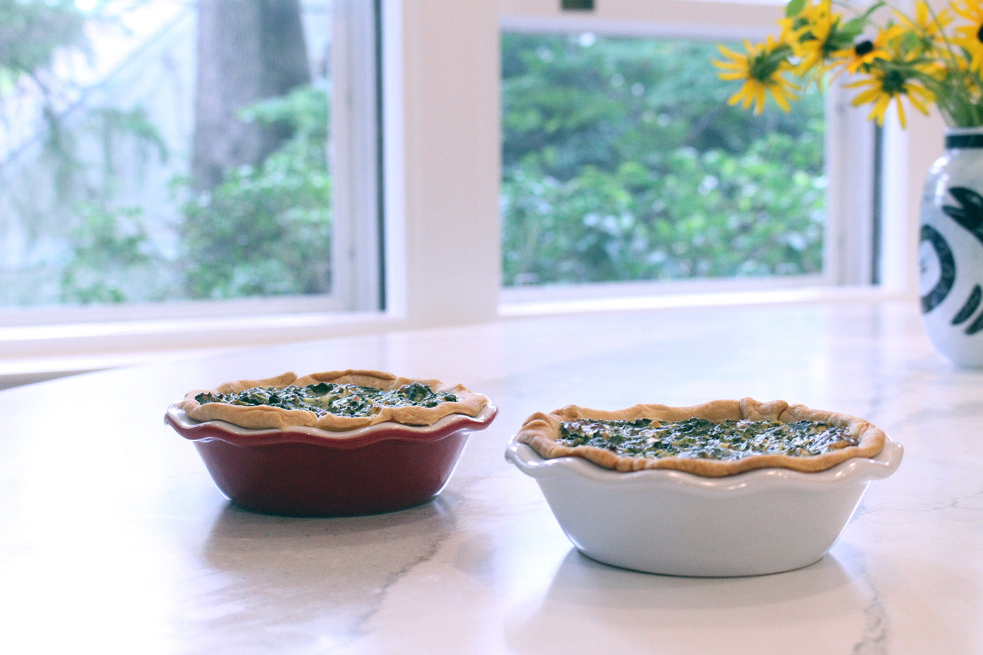 Emile Henry Mini Pie Dish, Set of 2, Leaves
