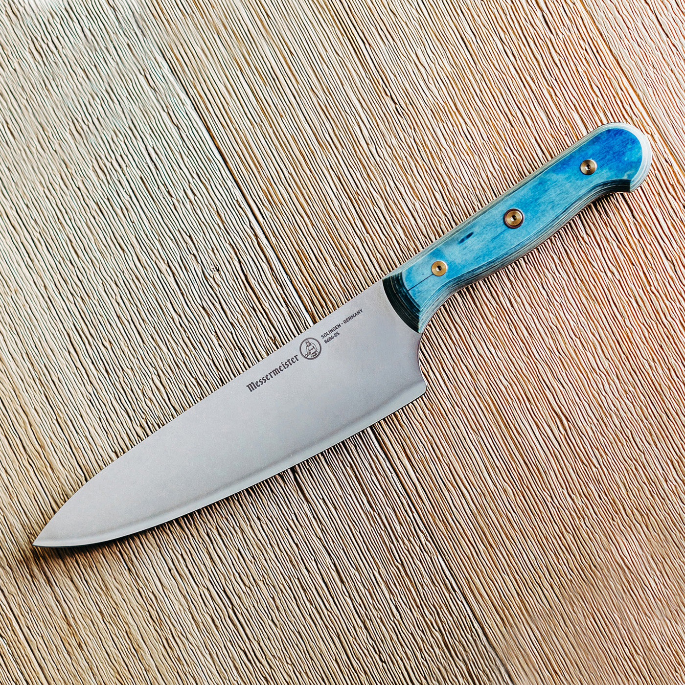 Messermeister Custom Mod Repurposed Wood Handle Set, Large, Indigo