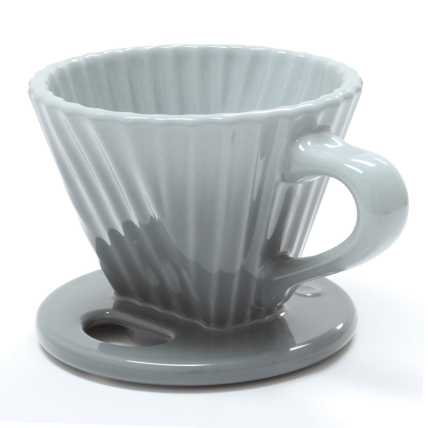 Chantal 8 ounce Lotus Ceramic Pour Over Coffee Filter, Fade Gray
