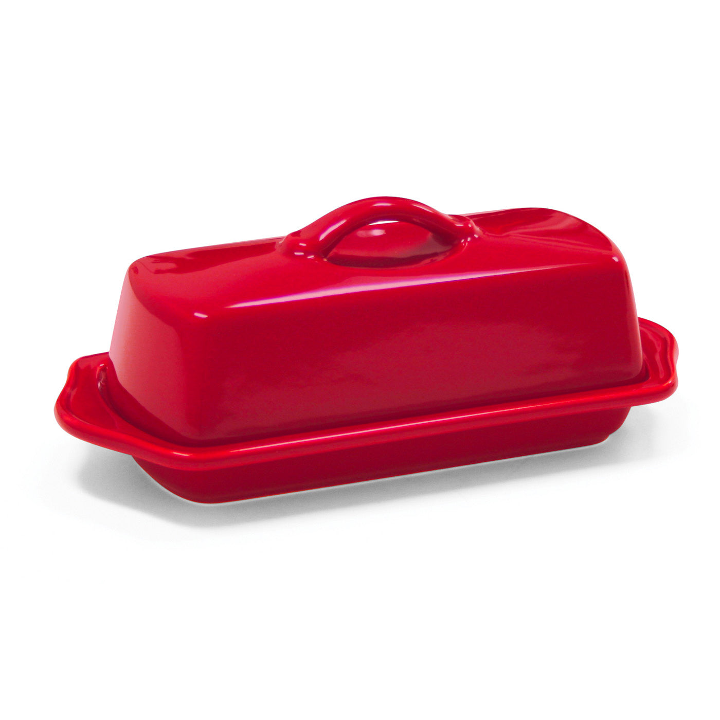 Chantal Full Size Ceramic Butter Dish, 8.5 Inch, True Red