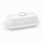 Chantal Full Size Ceramic Butter Dish, 8.5 Inch, White