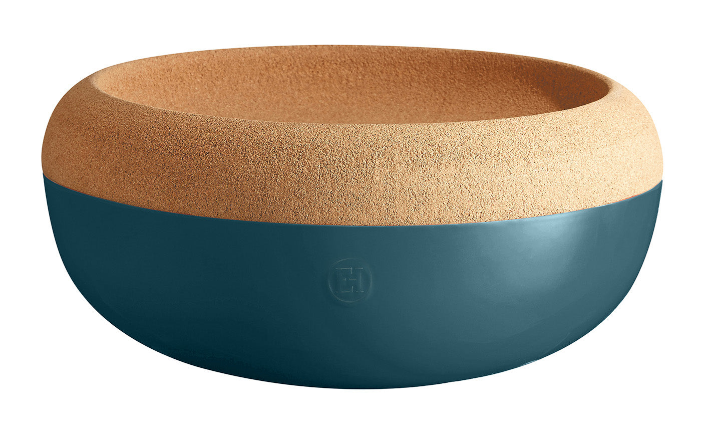 Emile Henry Large Food Storage Bowl, 14.1-Inch, Blue Flame