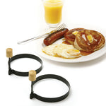 Norpro 4-Inch Nonstick Round Pancake and Egg Rings, Set of 2, Black