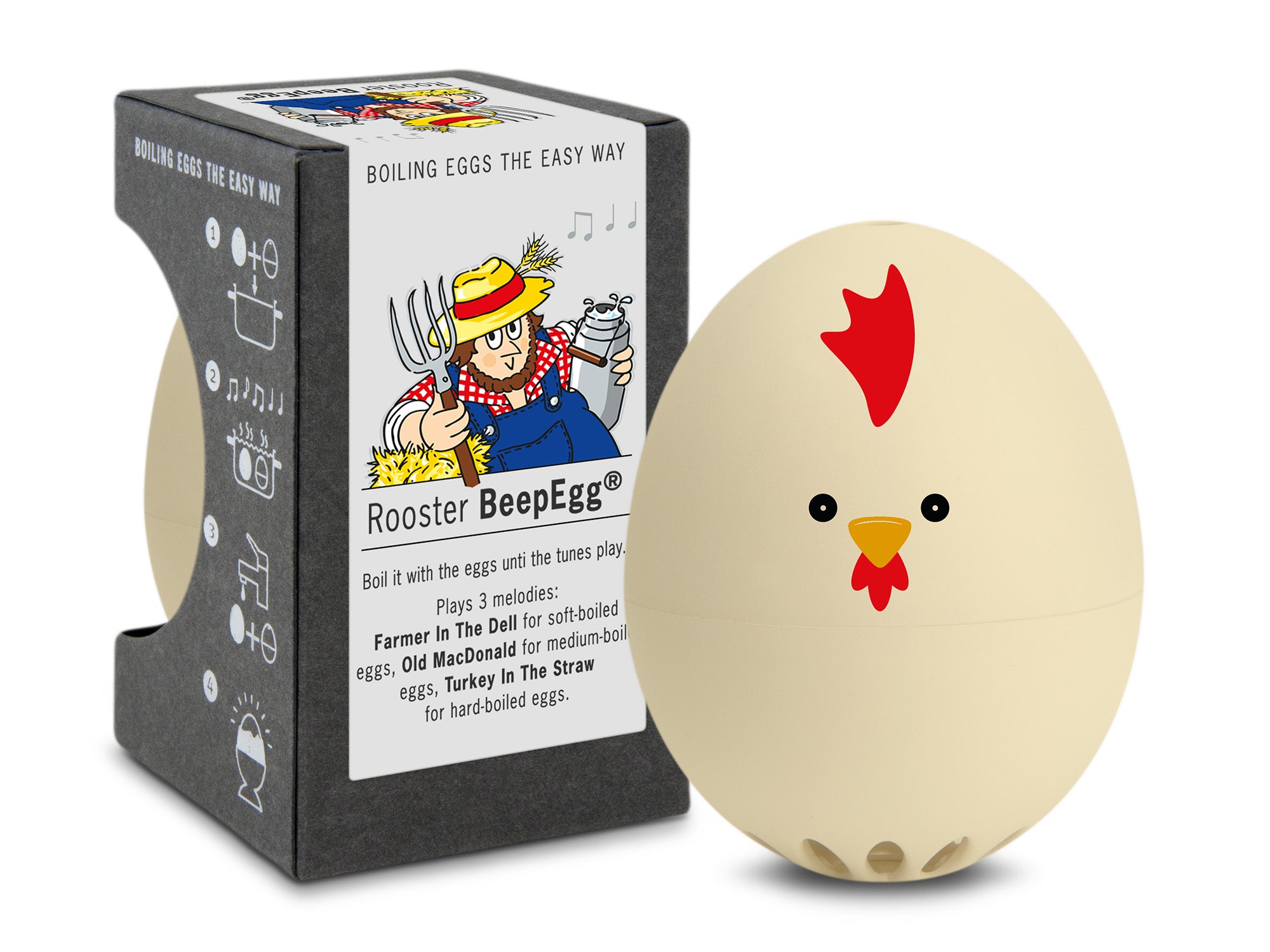 Brainstream Rooster BeepEgg Singing and Floating Egg Timer for Boiled Eggs