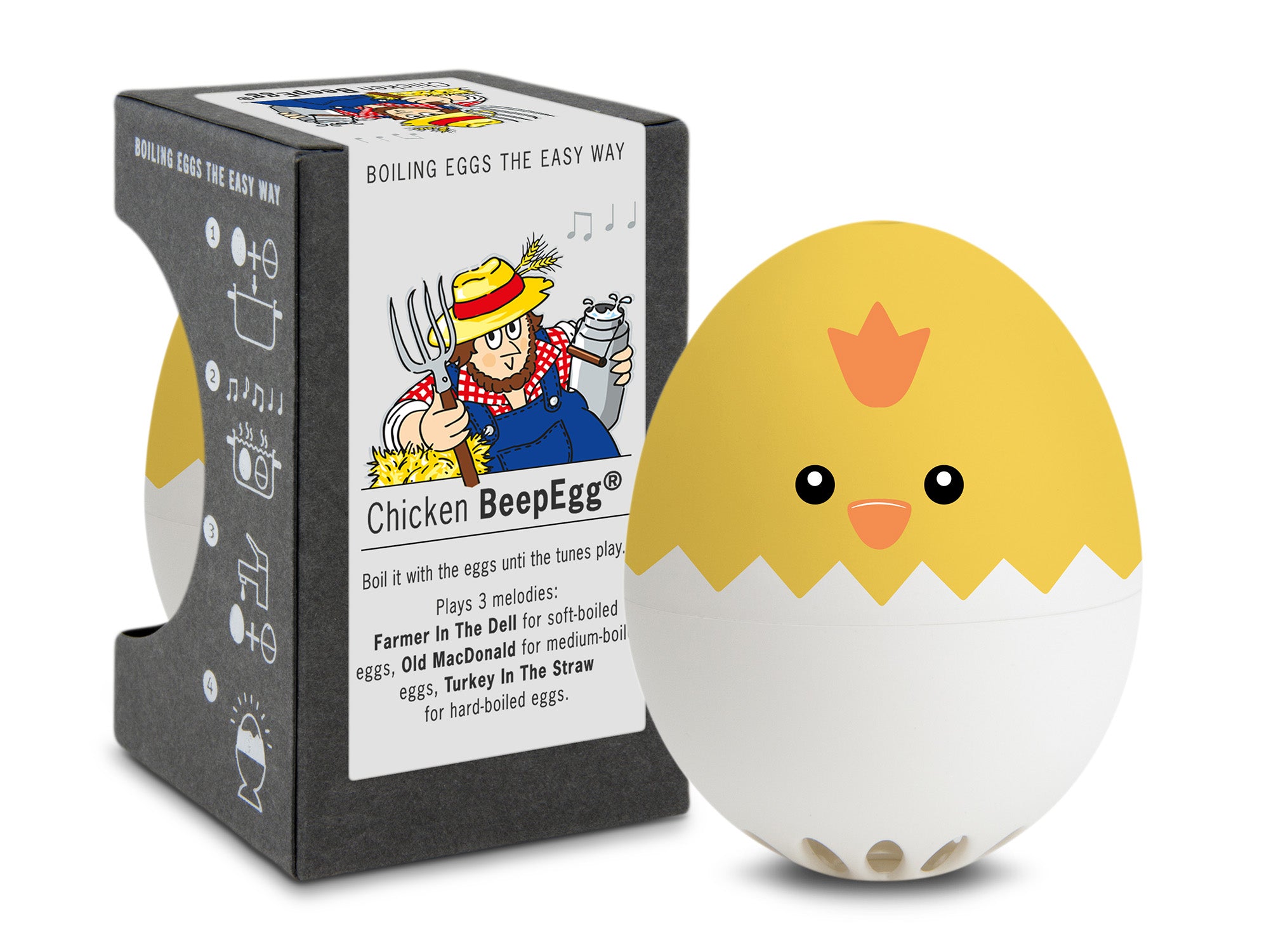 Brainstream Chicken BeepEgg Singing and Floating Egg Timer for Boiled Eggs