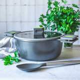 BRA Cookware Life Ceramic Nonstick Stock Pot w/Glass Lid | 9.5 Inch 4.2 Quart