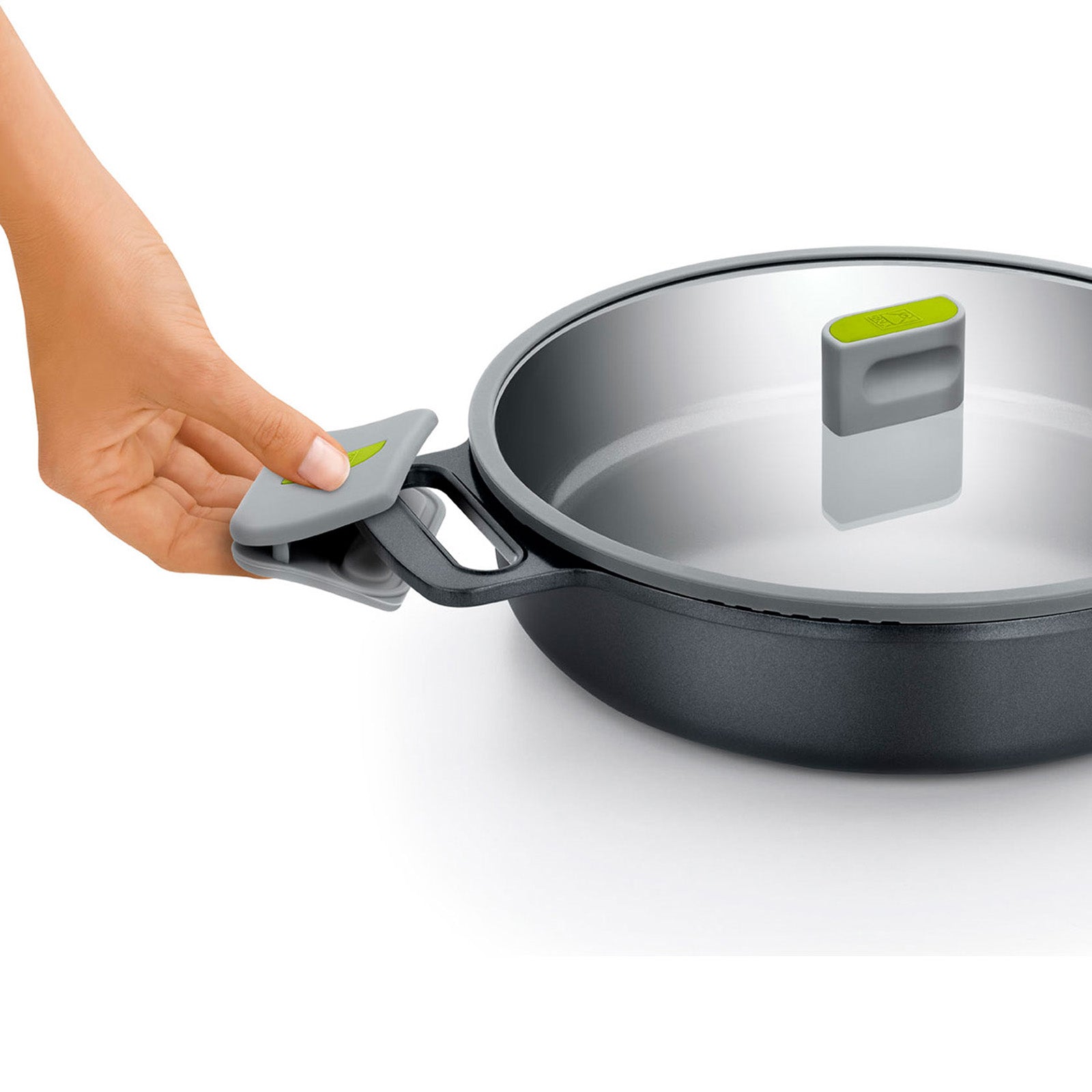 BRA Cookware Life Ceramic Nonstick Sauté Pan w/Glass Lid, 11 Inch, 3.3 Quart