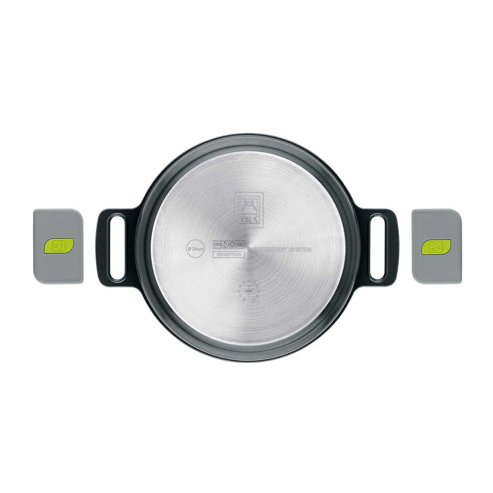BRA Cookware Life Ceramic Nonstick Sauté Pan w/Glass Lid, 11 Inch, 3.3 Quart
