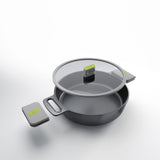 BRA Cookware Life Ceramic Nonstick Sauté Pan w/Glass Lid, 12.5 Inch, 5.3 Quart