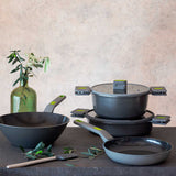 BRA Cookware Life Ceramic Nonstick Sauté Pan w/Glass Lid, 12.5 Inch, 5.3 Quart