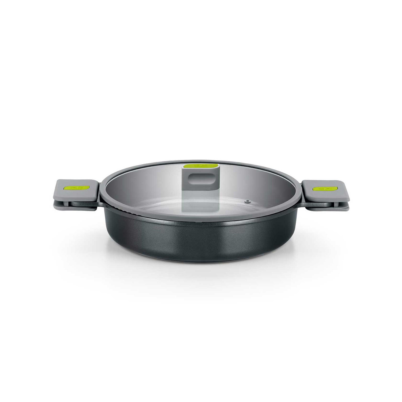 BRA Cookware Life Ceramic Nonstick Sauté Pan w/Glass Lid, 12.5 Inch, 5.3 Quart