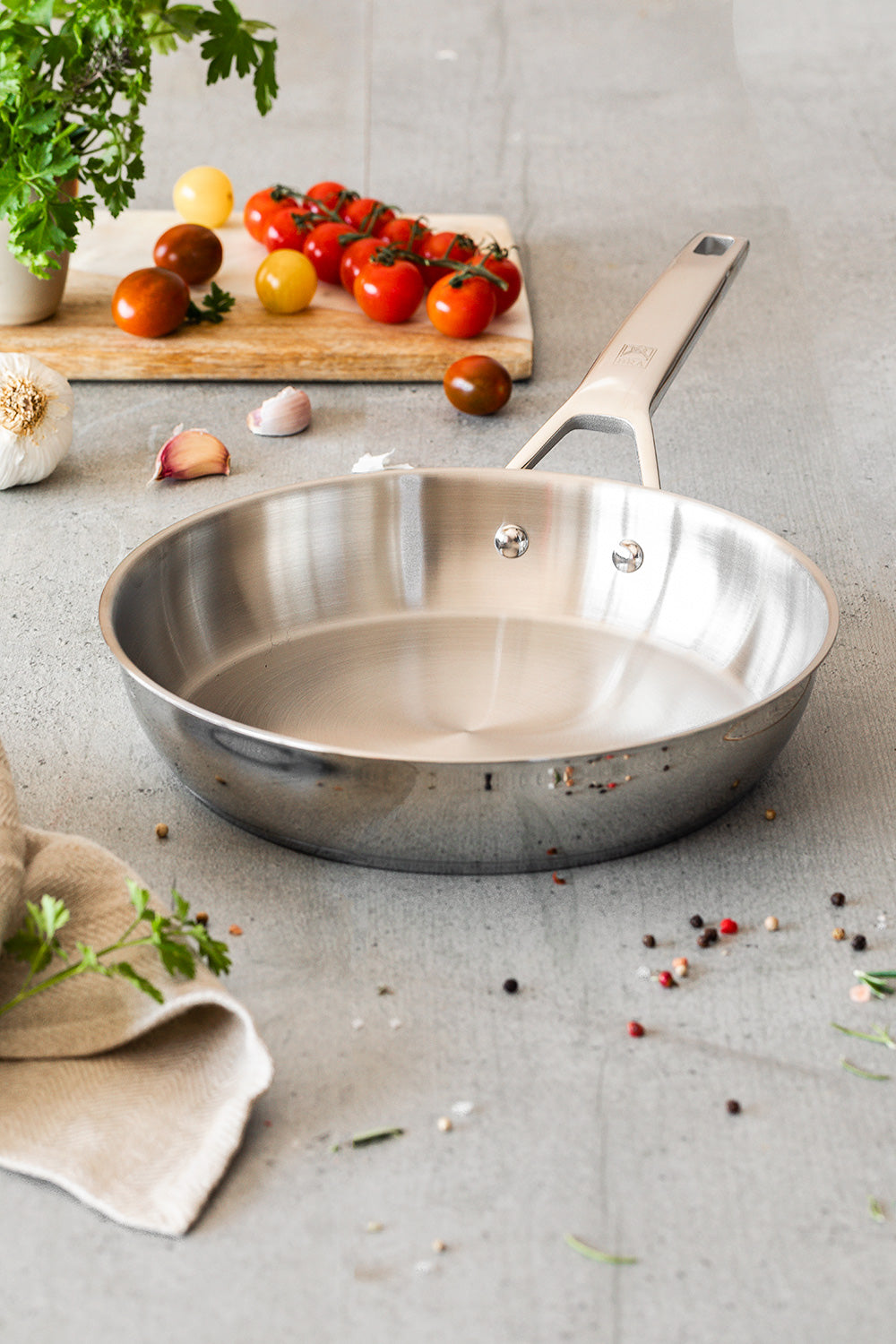 BRA Cookware Signature Stainless Steel Professional Frypan, 8-Inch