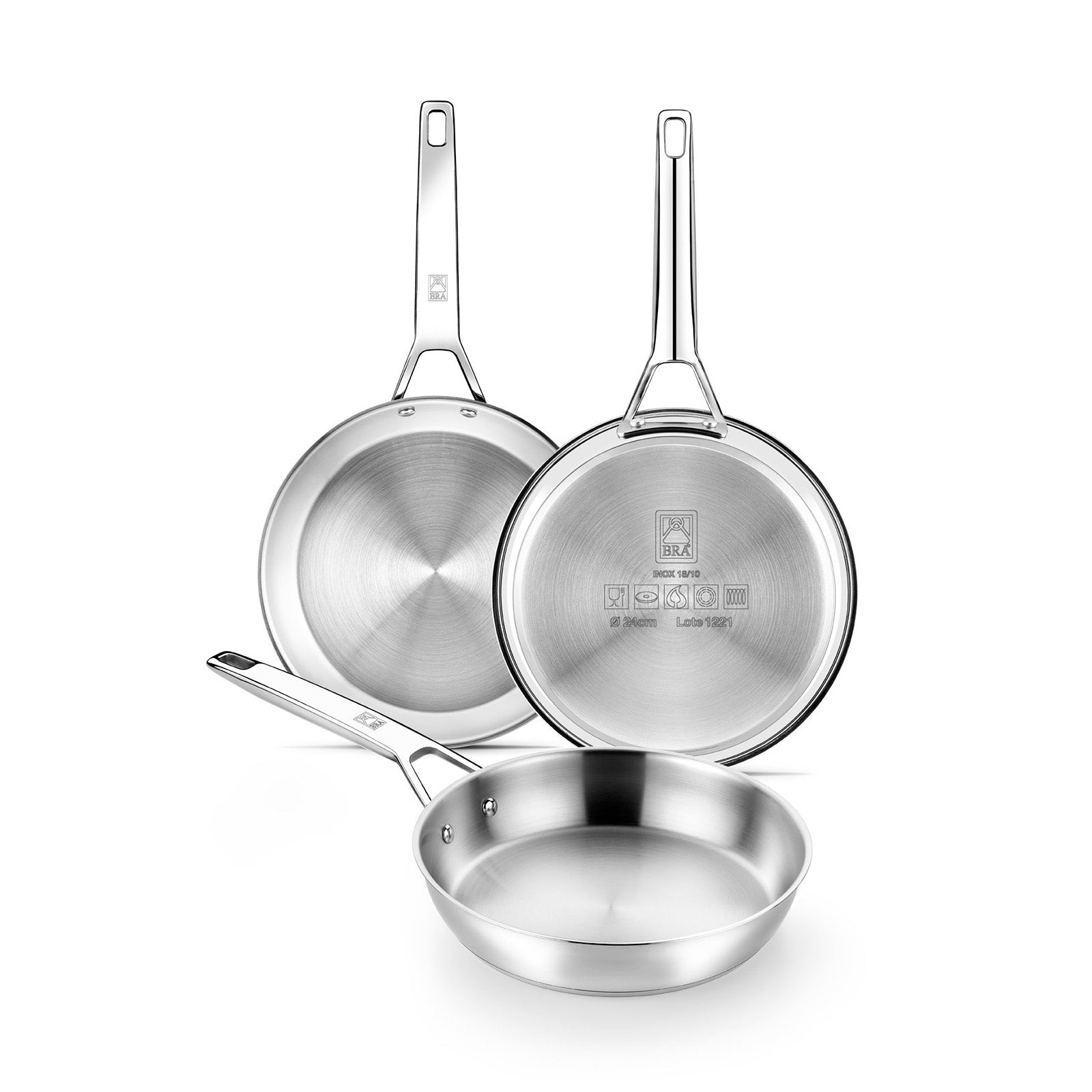 BRA Cookware Signature Stainless Steel Professional Frypan, 9.5-Inch