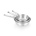 BRA Cookware Signature Stainless Steel Professional Deep High Side Frypan, 8-Inch