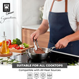 BRA Cookware Signature Stainless Steel Professional Deep High Side Frypan, 9.5-Inch
