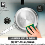 BRA Cookware Signature Stainless Steel Professional Deep High Side Frypan, 9.5-Inch
