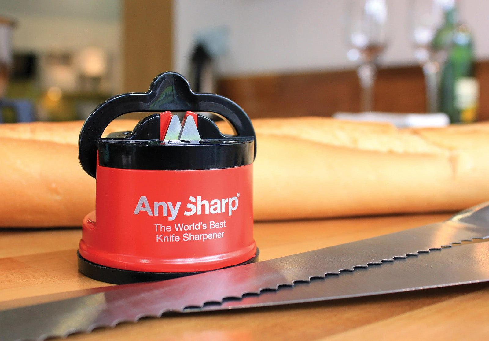AnySharp Knife Sharpener Pro, Matte Red
